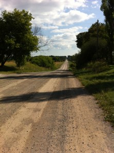 This is the view facing east, on the first leg of my walk. 